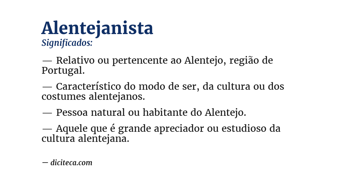Significado de alentejanista