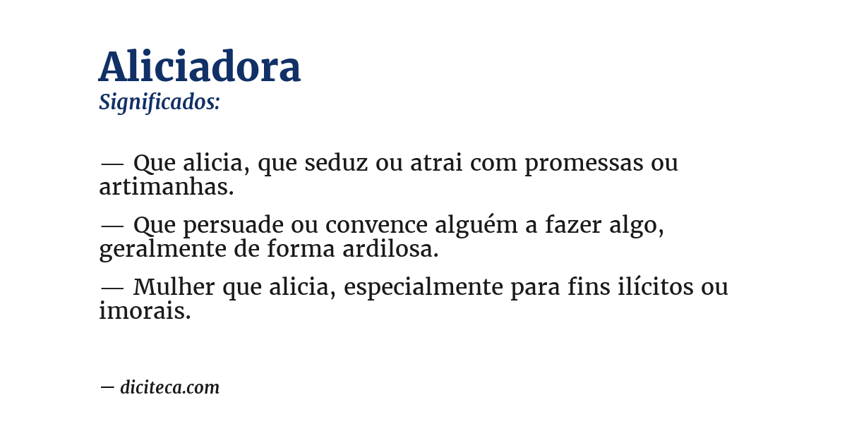 Significado de aliciadora
