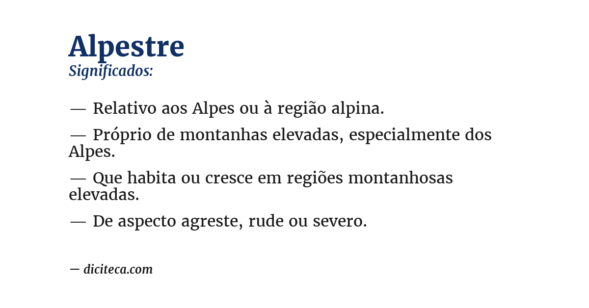 Significado de alpestre