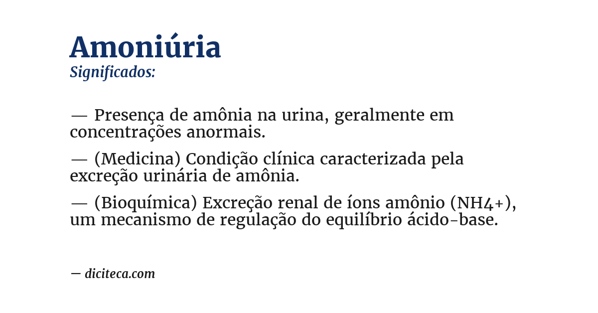 Significado de amoniúria