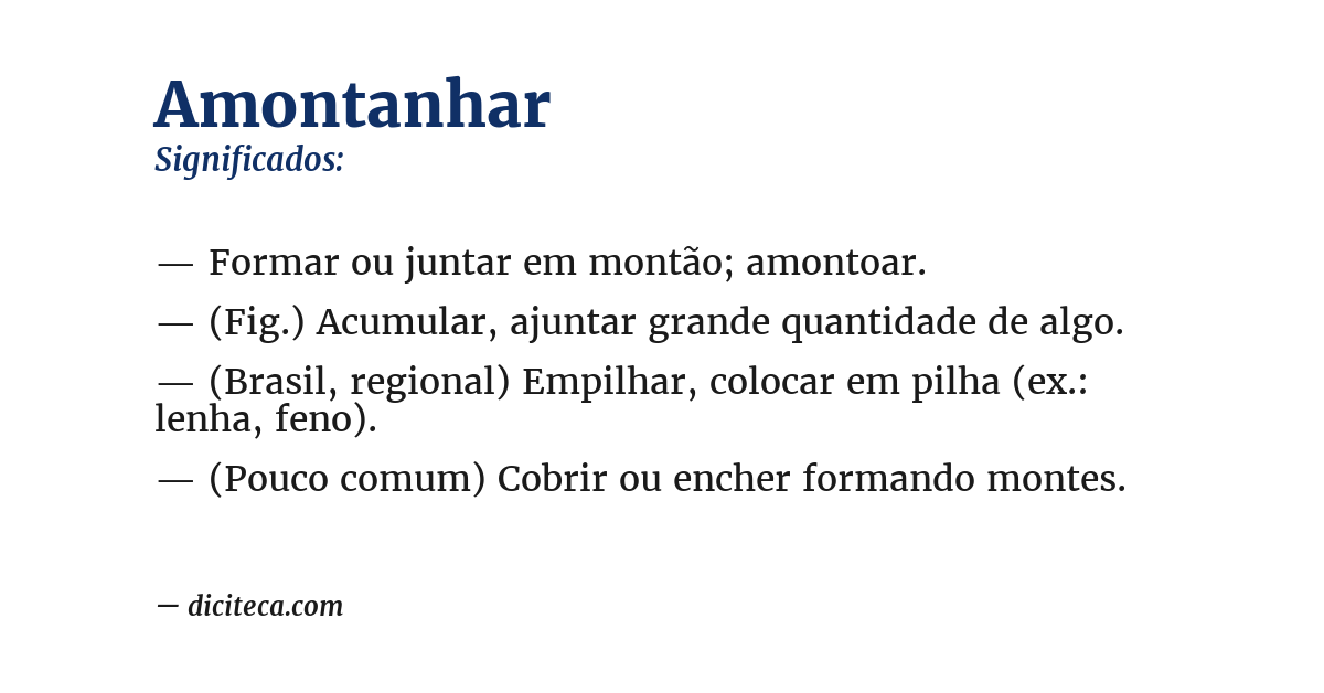 Significado de amontanhar