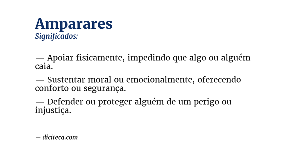 Significado de amparares
