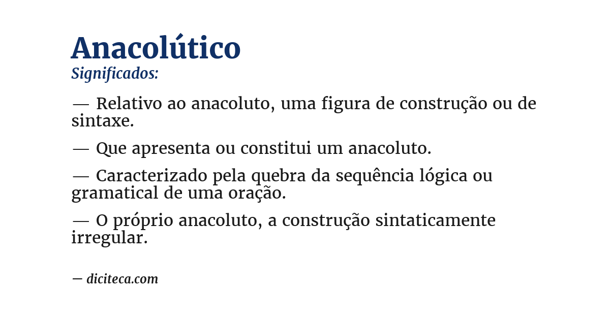Significado de anacolútico