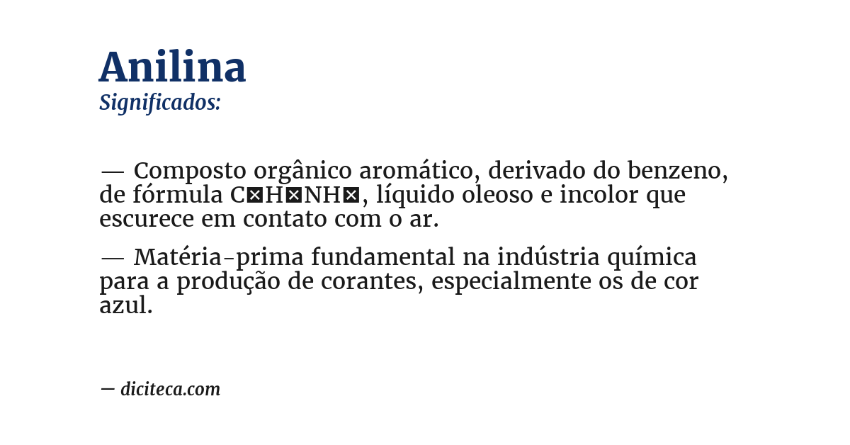 Significado de anilina