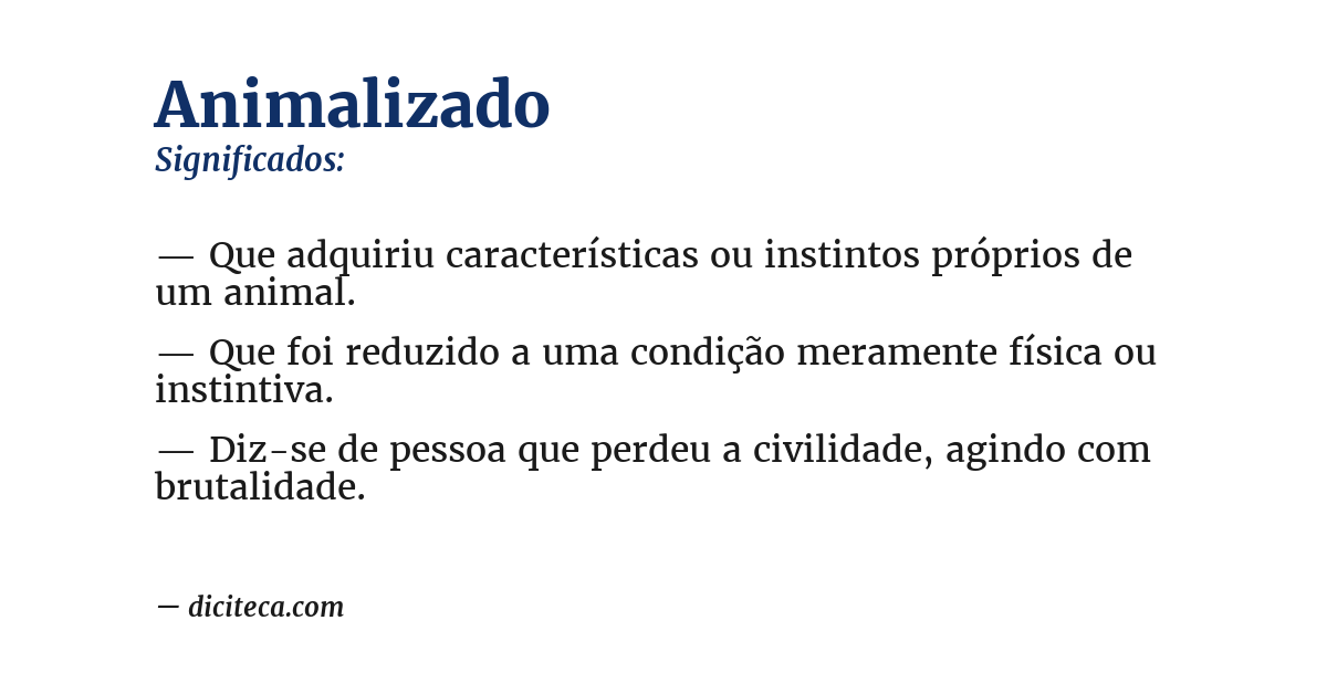 Significado de animalizado