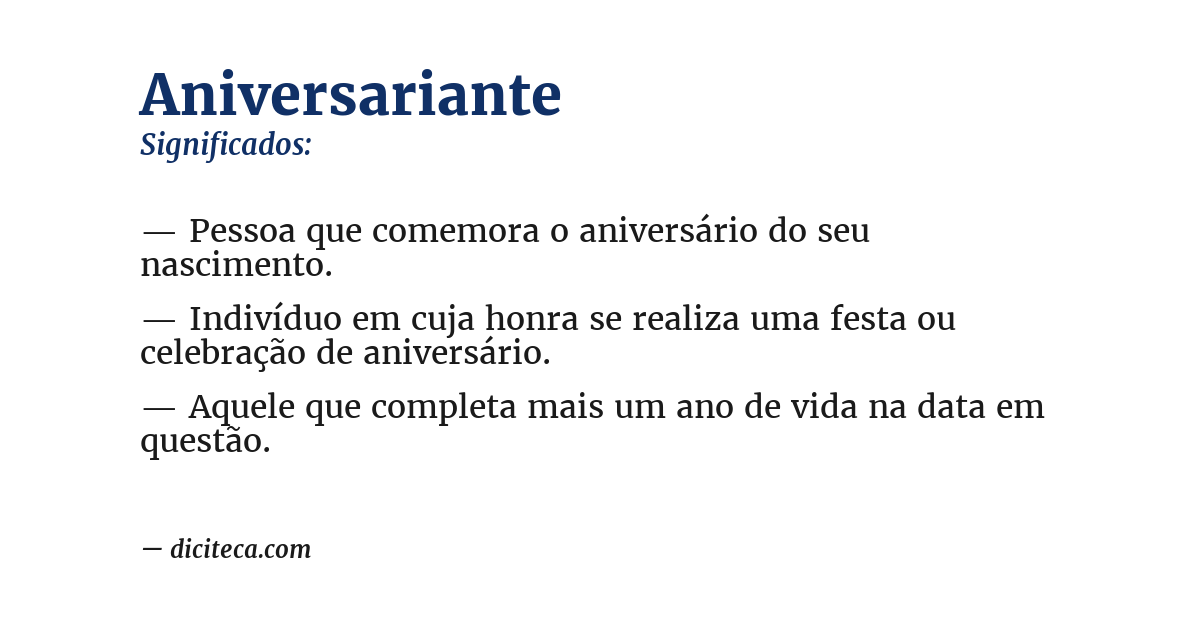 Significado de aniversariante
