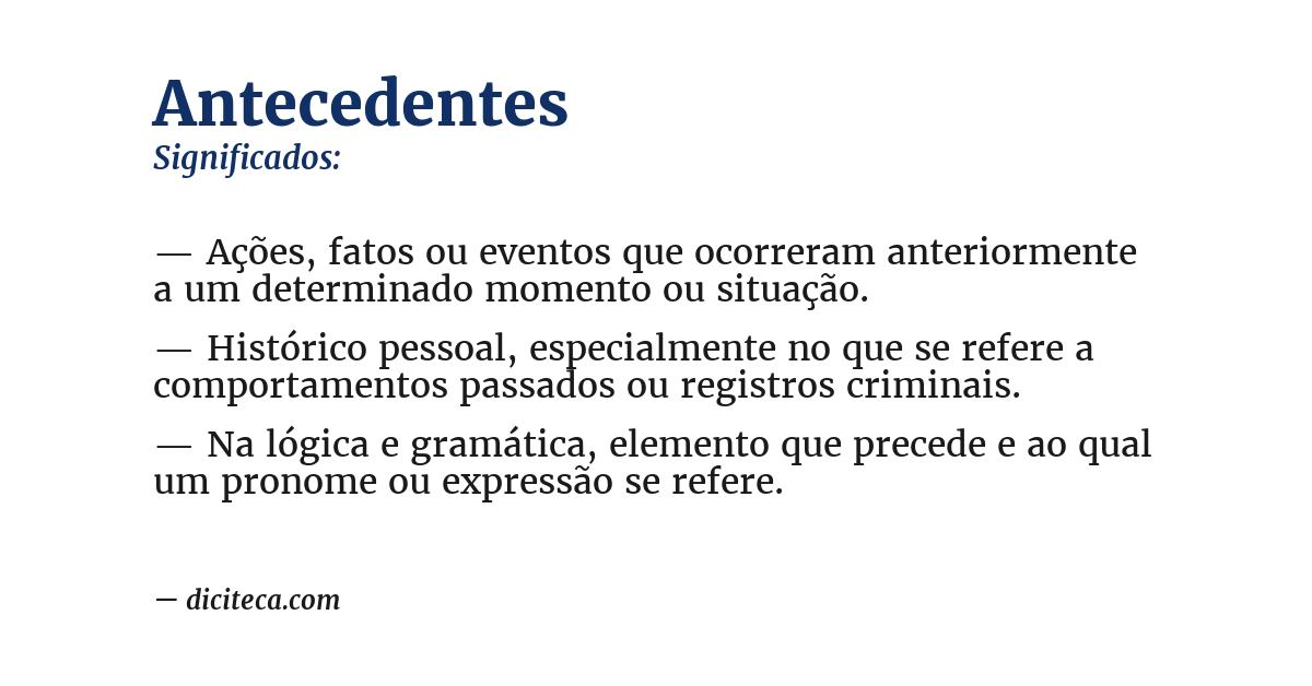 Significado de antecedentes
