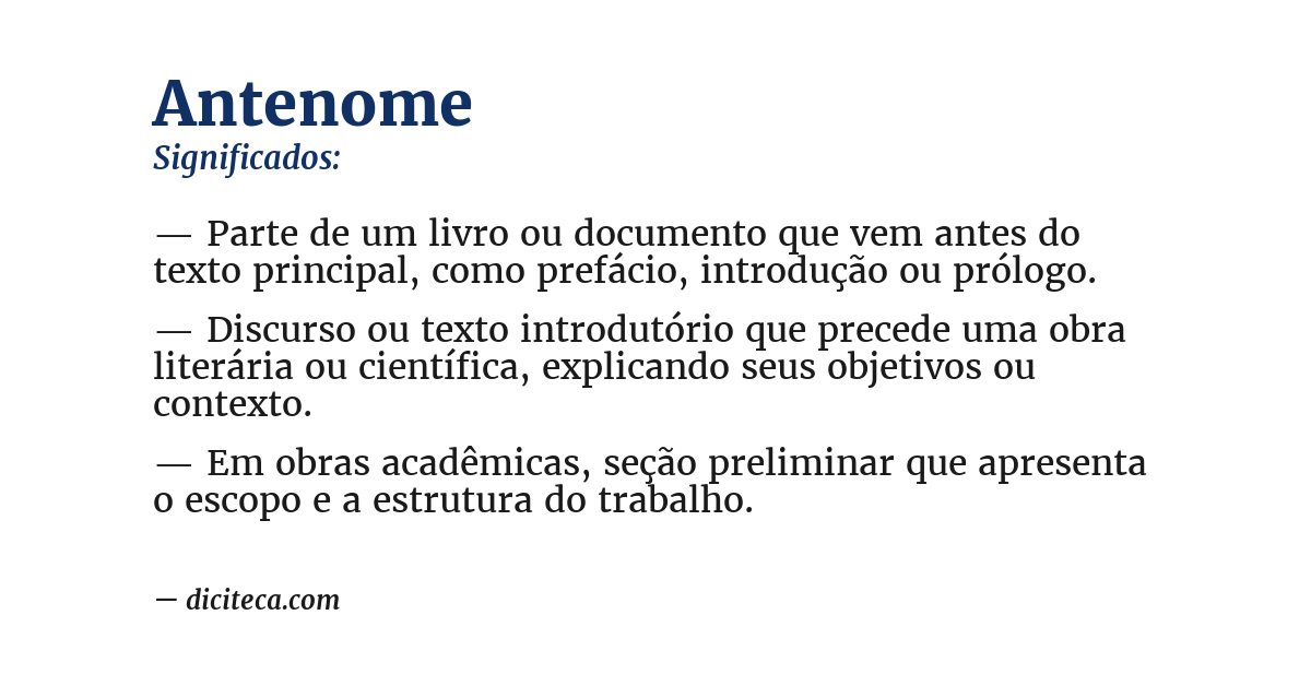 Significado de antenome