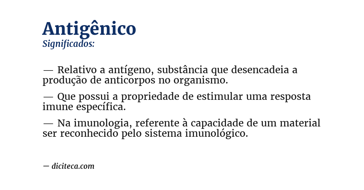 Significado de antigênico
