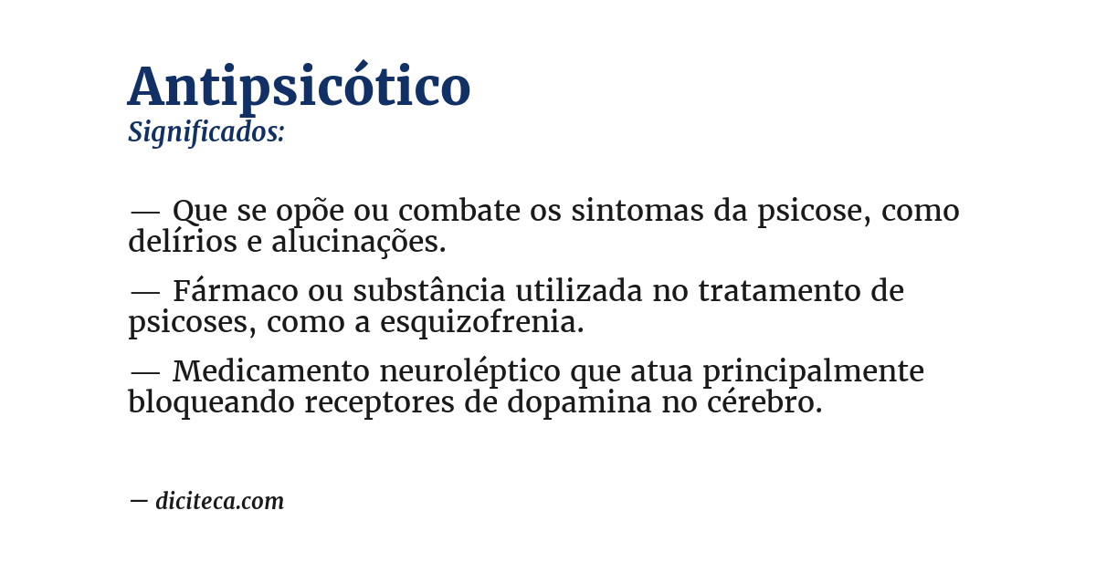 Significado de antipsicótico