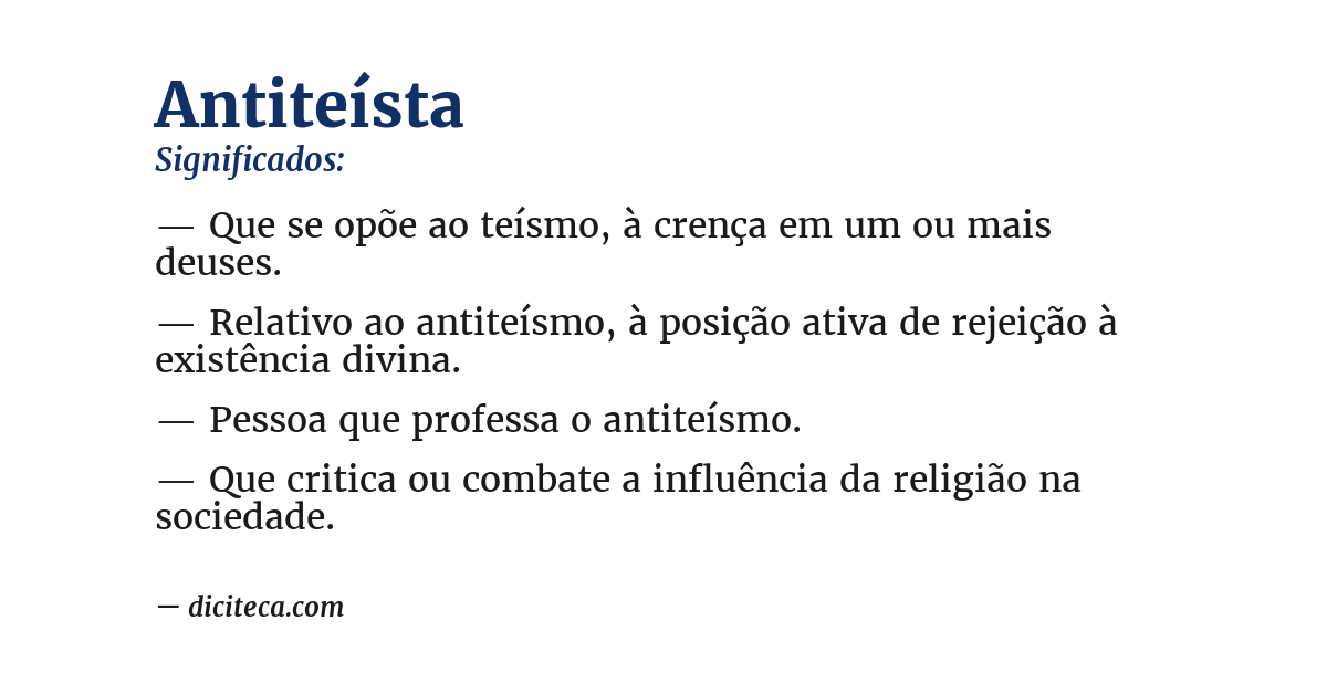 Significado de antiteísta