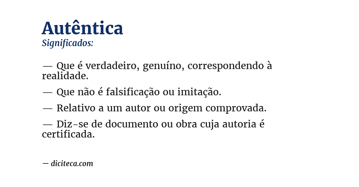 Significado de autêntica