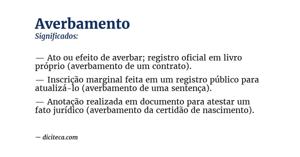 Significado de averbamento