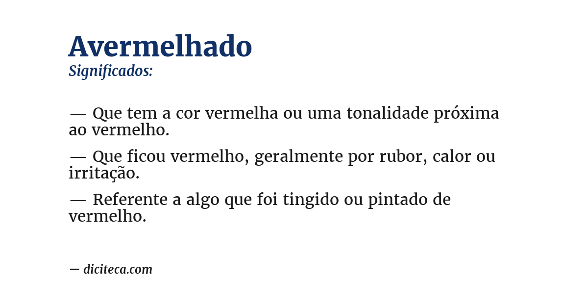 Significado de avermelhado