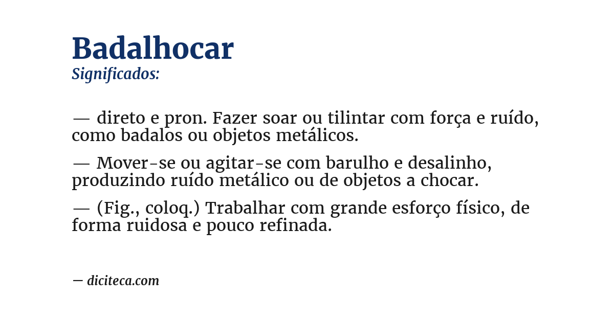 Significado de badalhocar