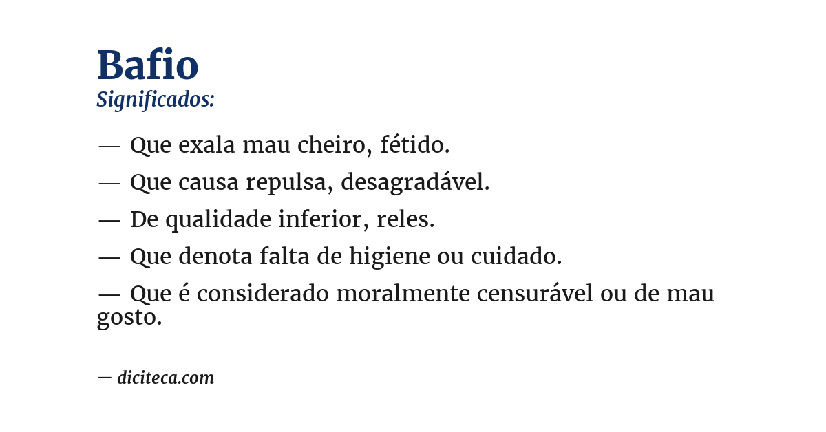 Significado de bafio