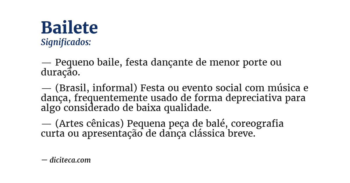 Significado de bailete