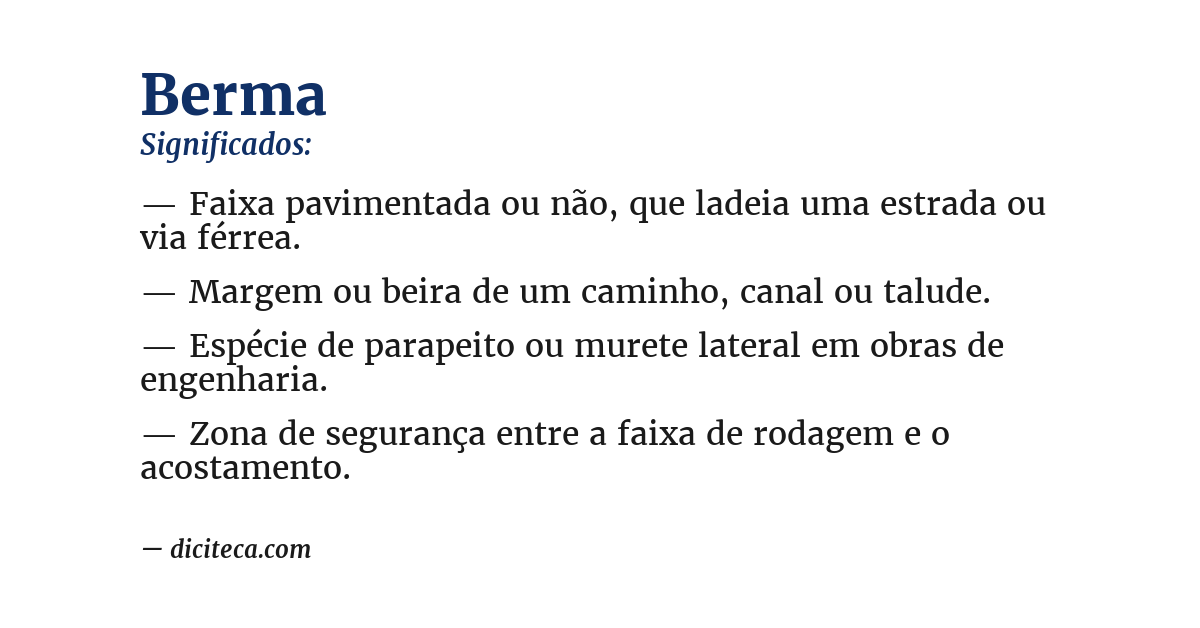 Significado de berma