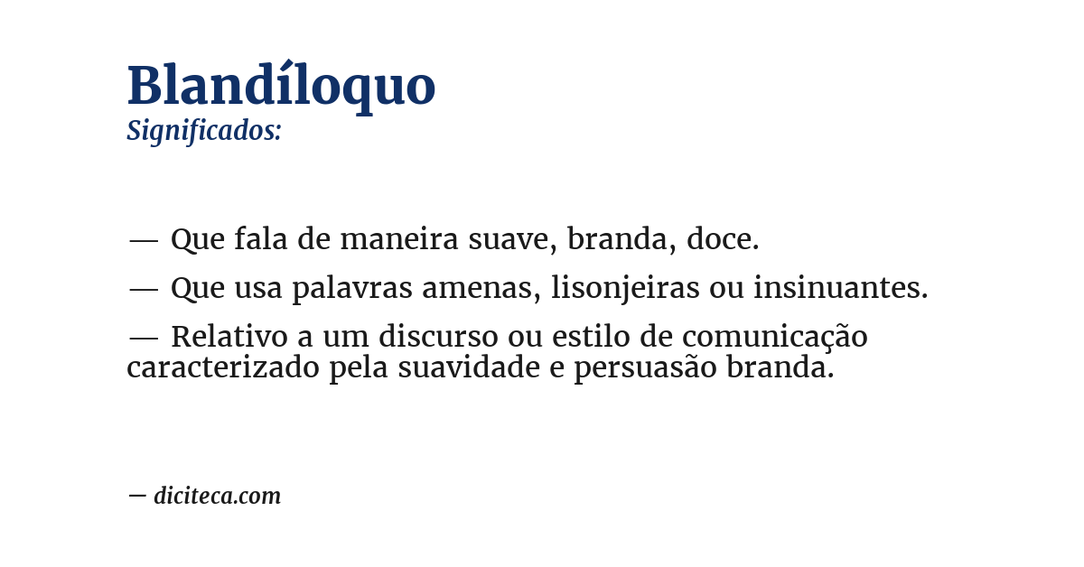Significado de blandíloquo