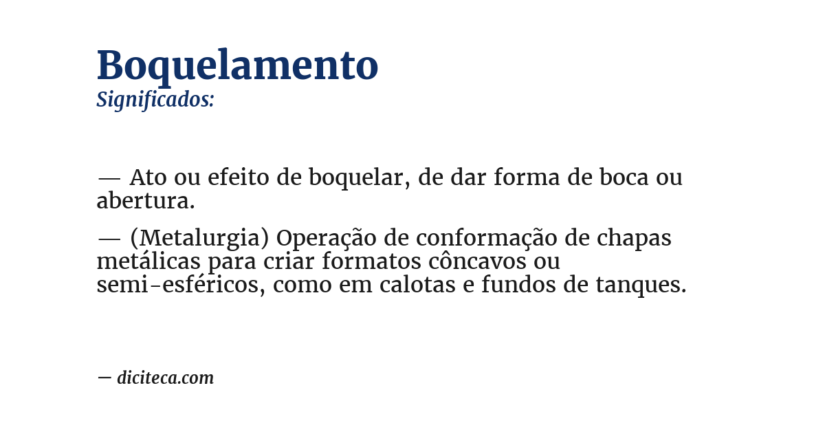 Significado de boquelamento