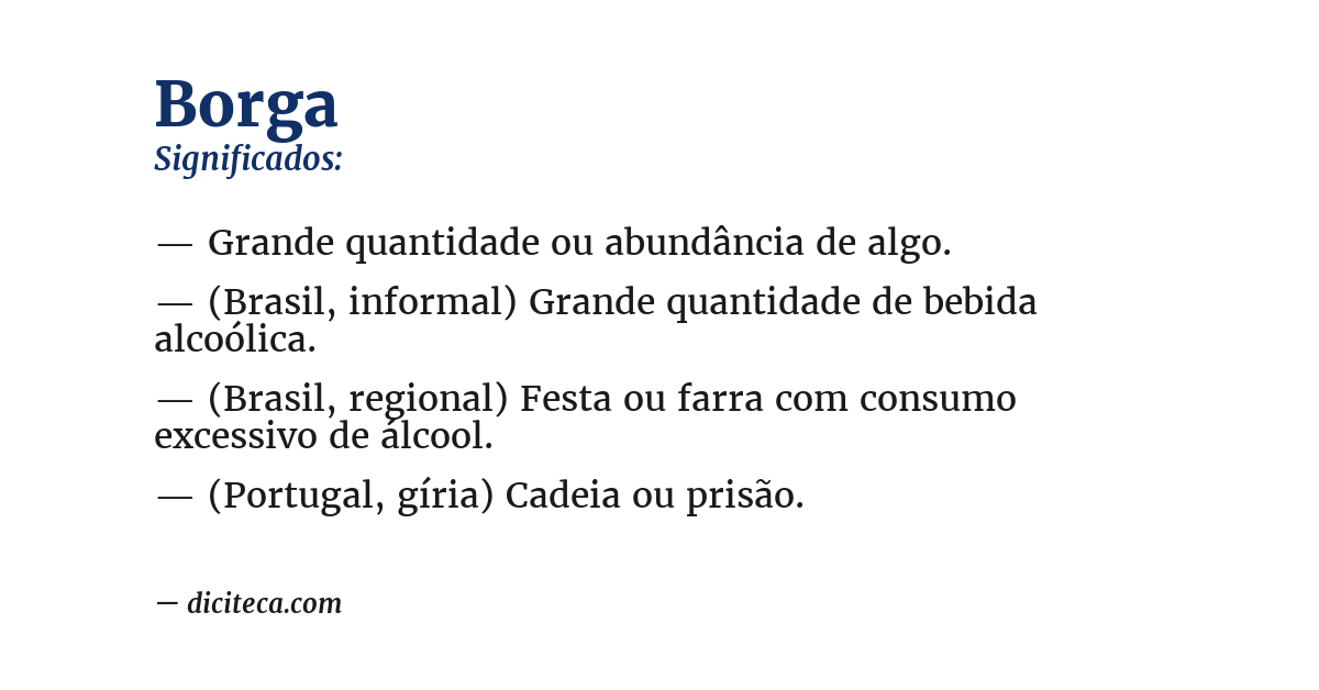 Significado de borga