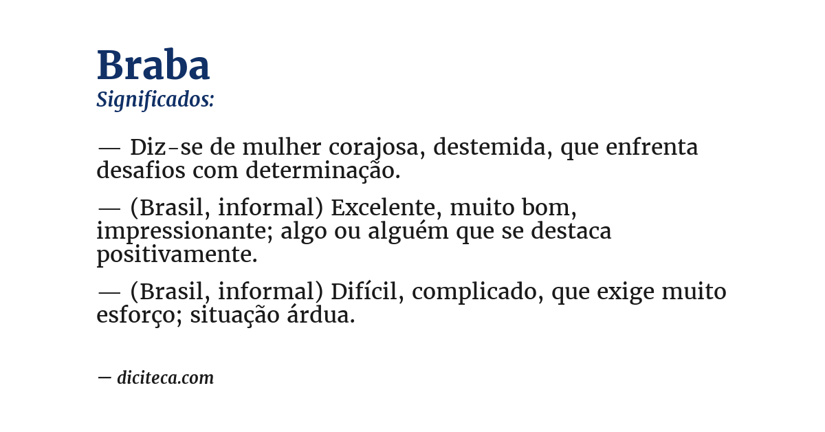 Significado de braba