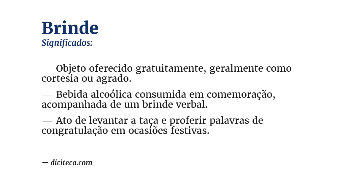 Significado de brinde