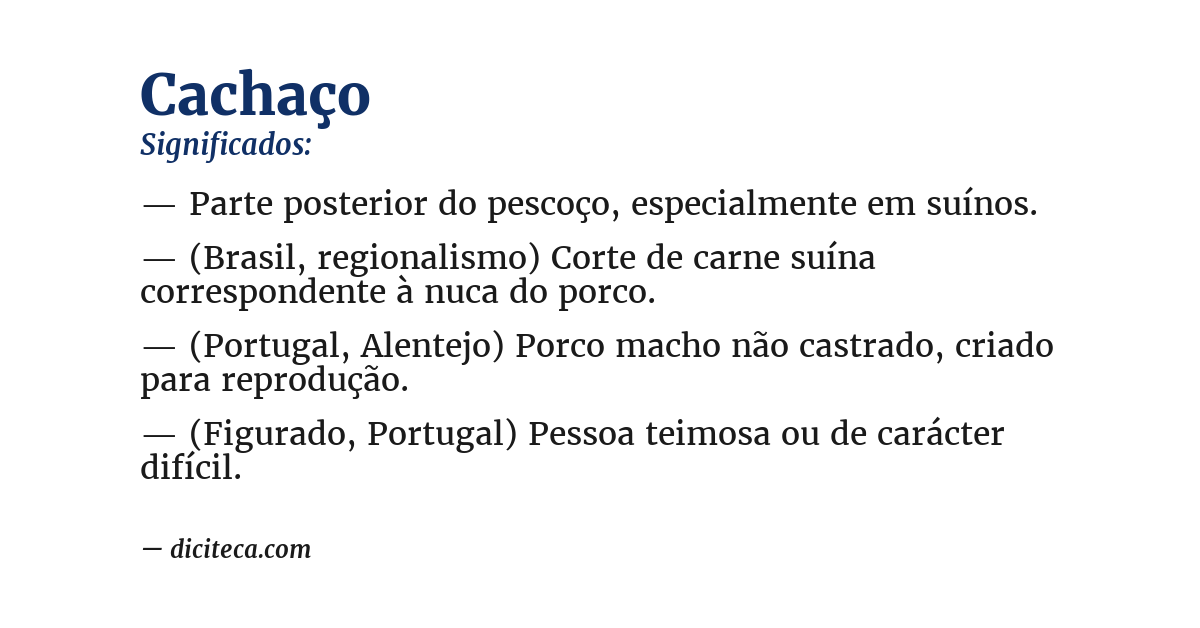 Significado de cachaço