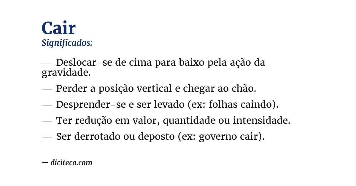 Significado de cair