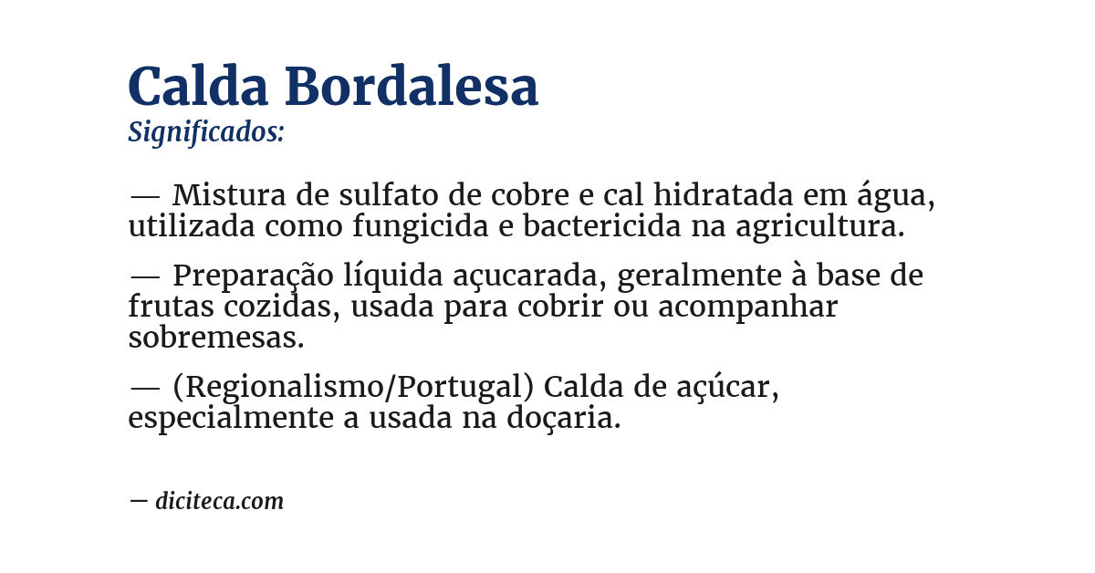 Significado de calda bordalesa