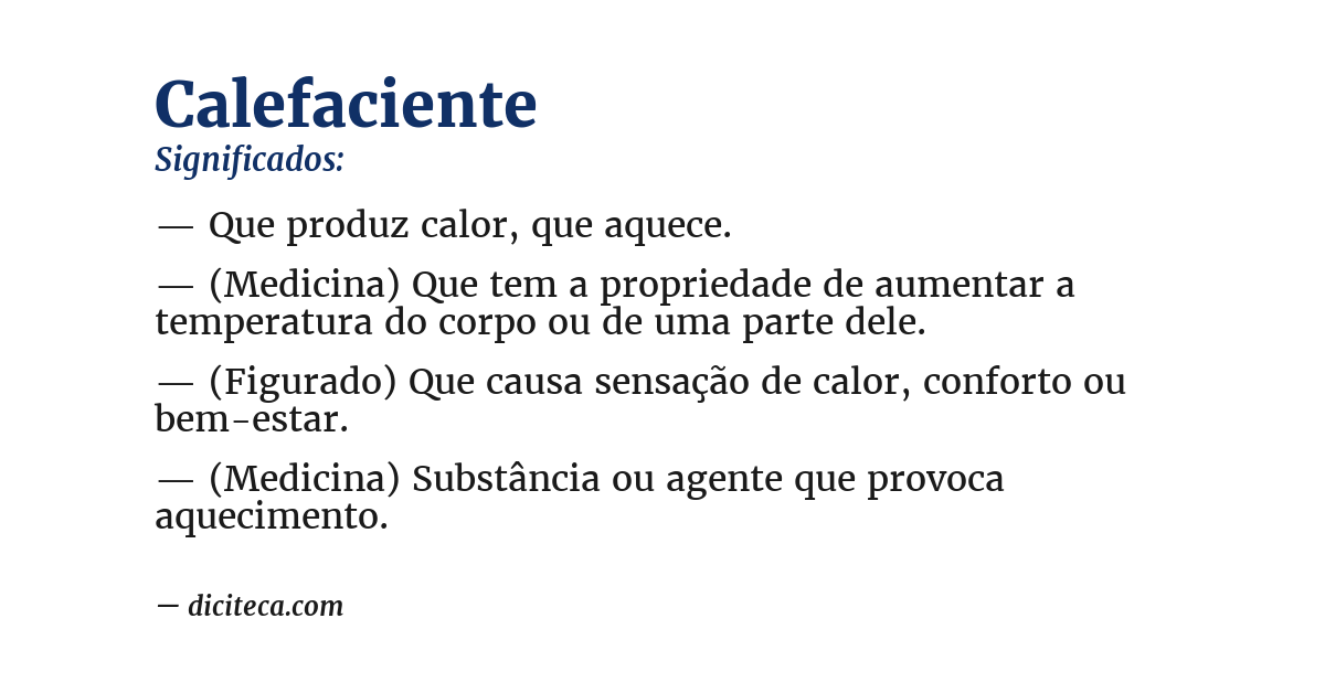 Significado de calefaciente