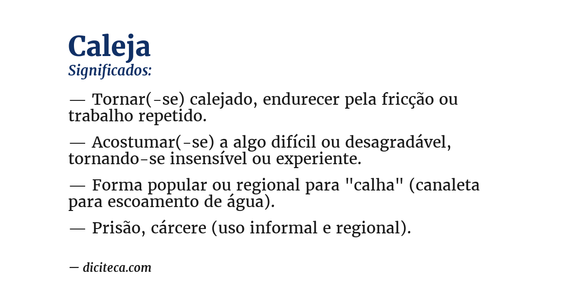 Significado de caleja