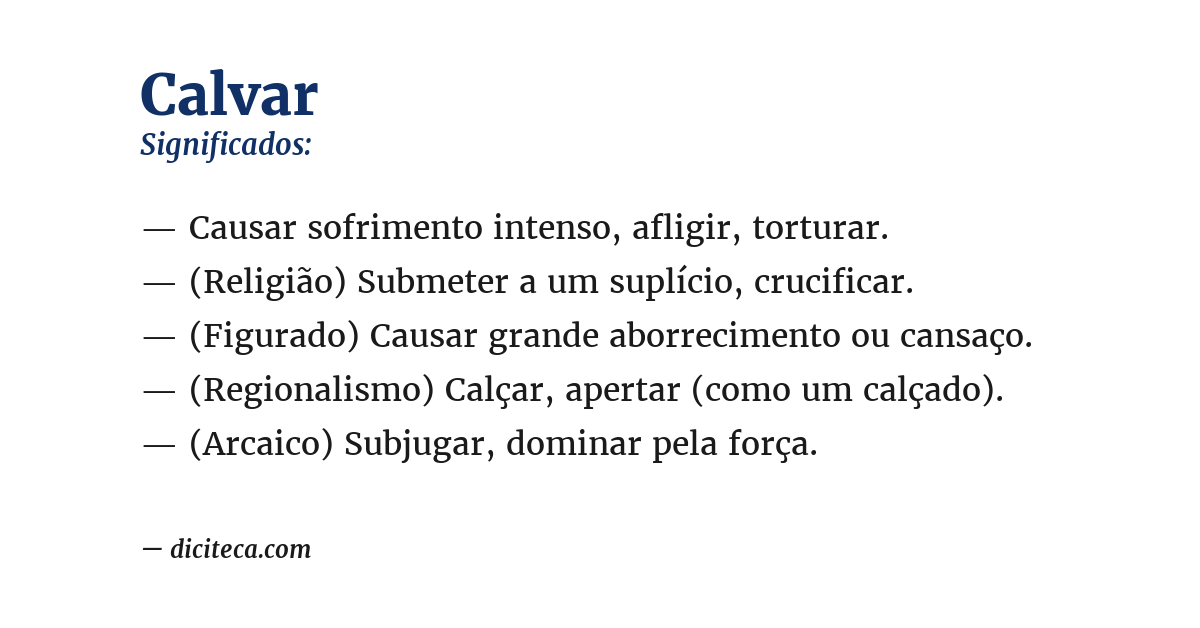 Significado de calvar