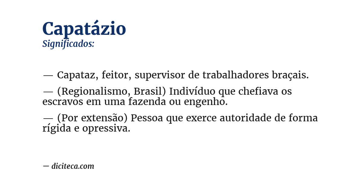 Significado de capatázio
