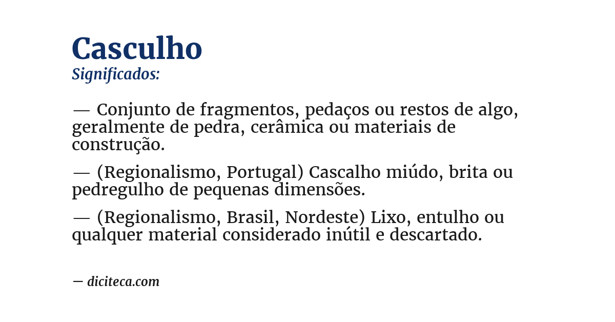Significado de casculho