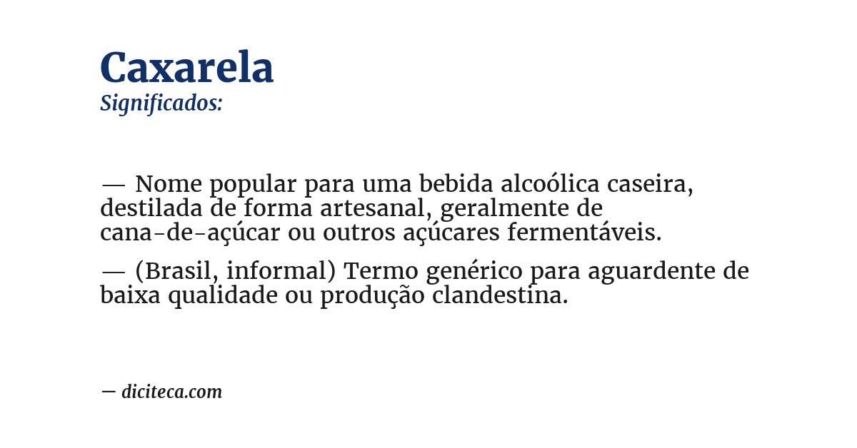 Significado de caxarela