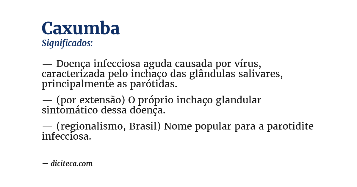 Significado de caxumba