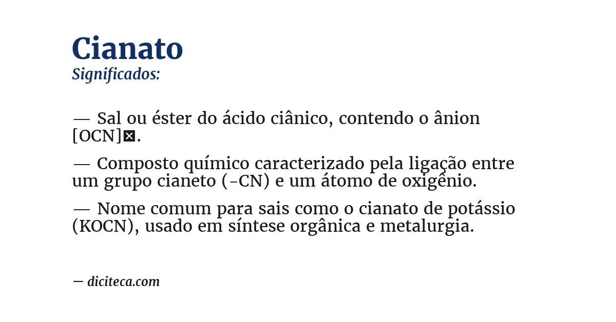 Significado de cianato