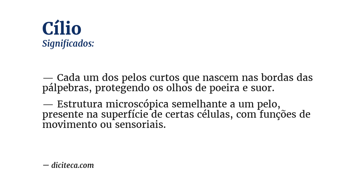 Significado de cílio