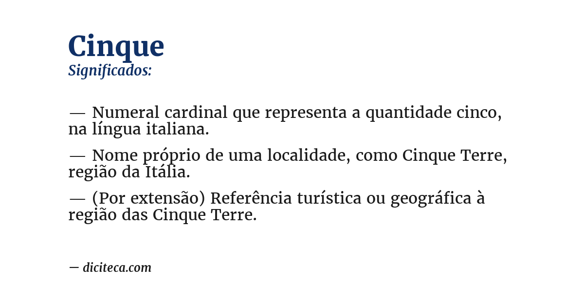 Significado de cinque