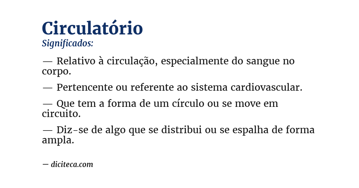 Significado de circulatório