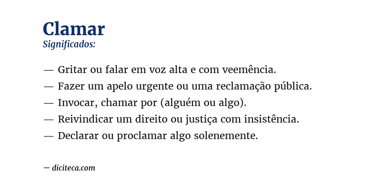 Significado de clamar