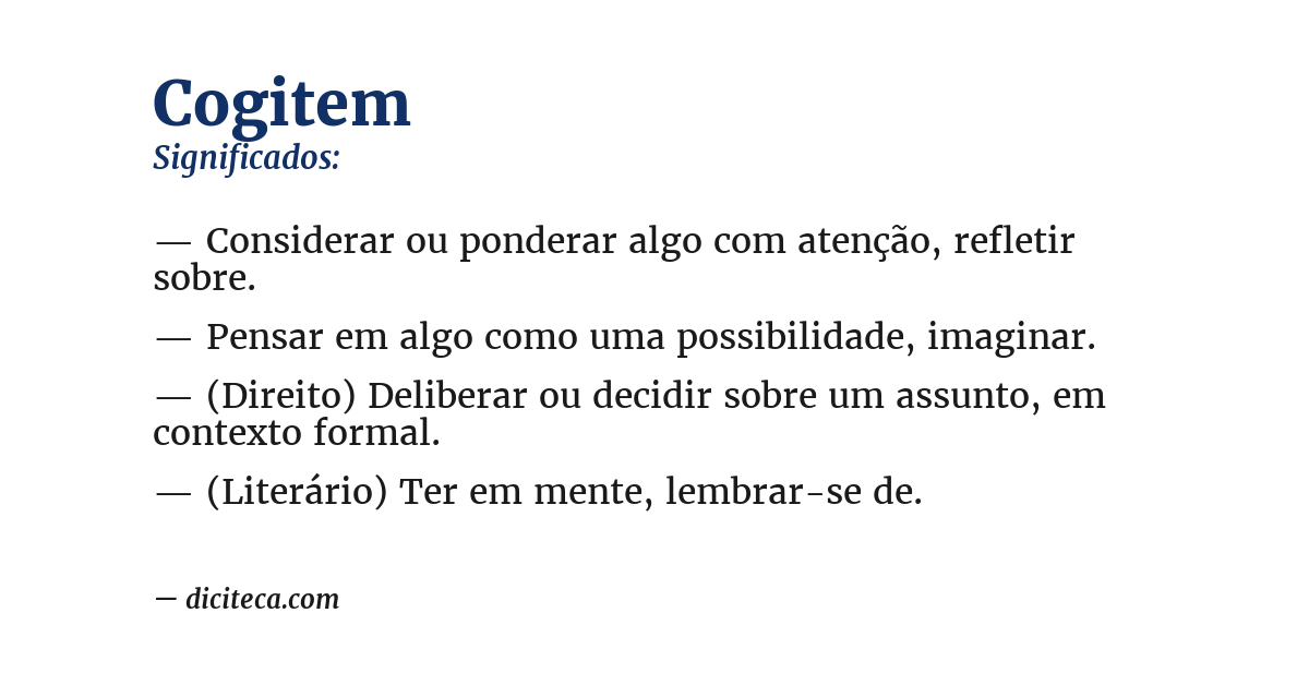 Significado de cogitem