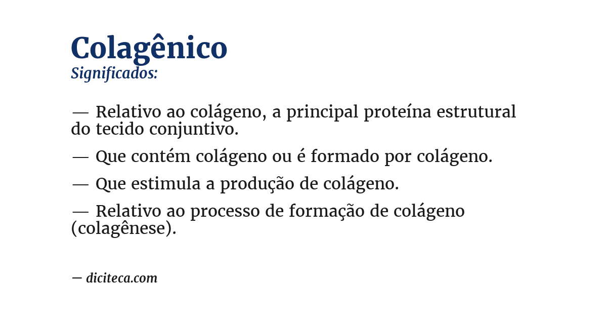 Significado de colagênico
