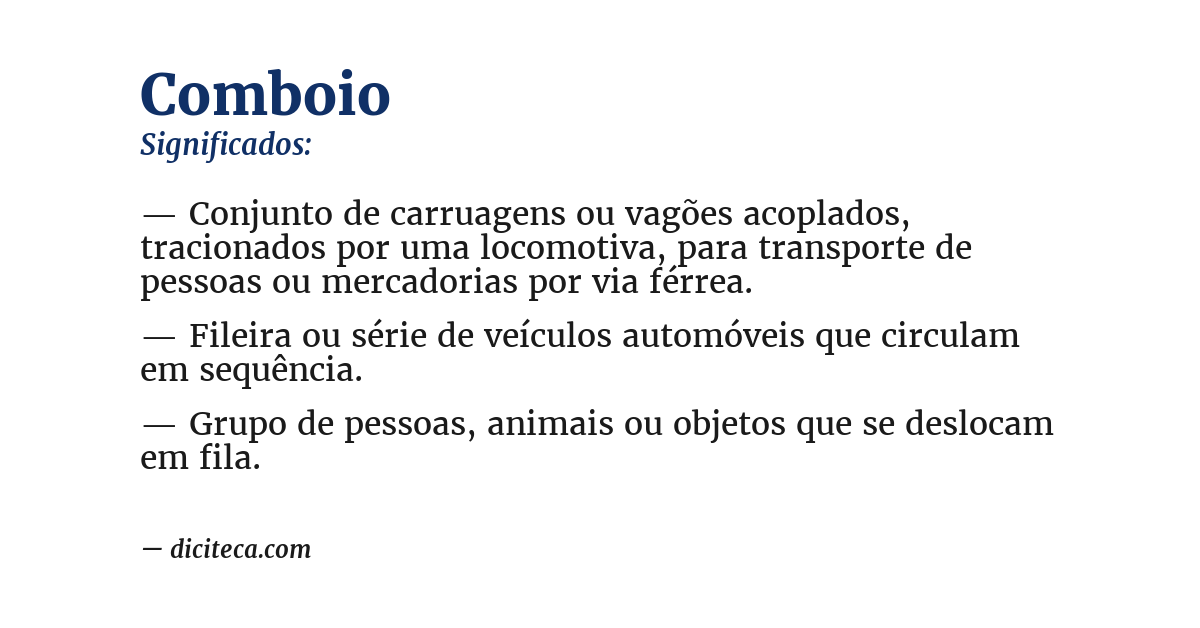 Significado de comboio