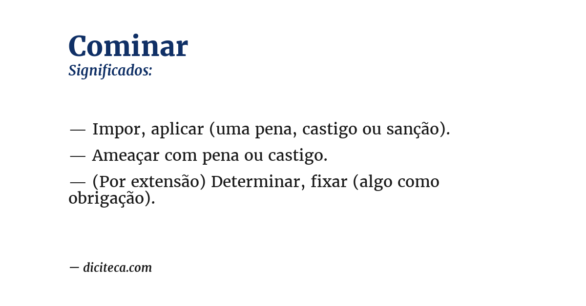 Significado de cominar