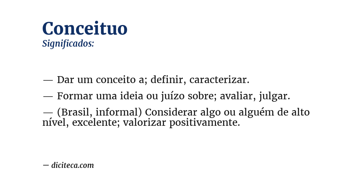 Significado de conceituo
