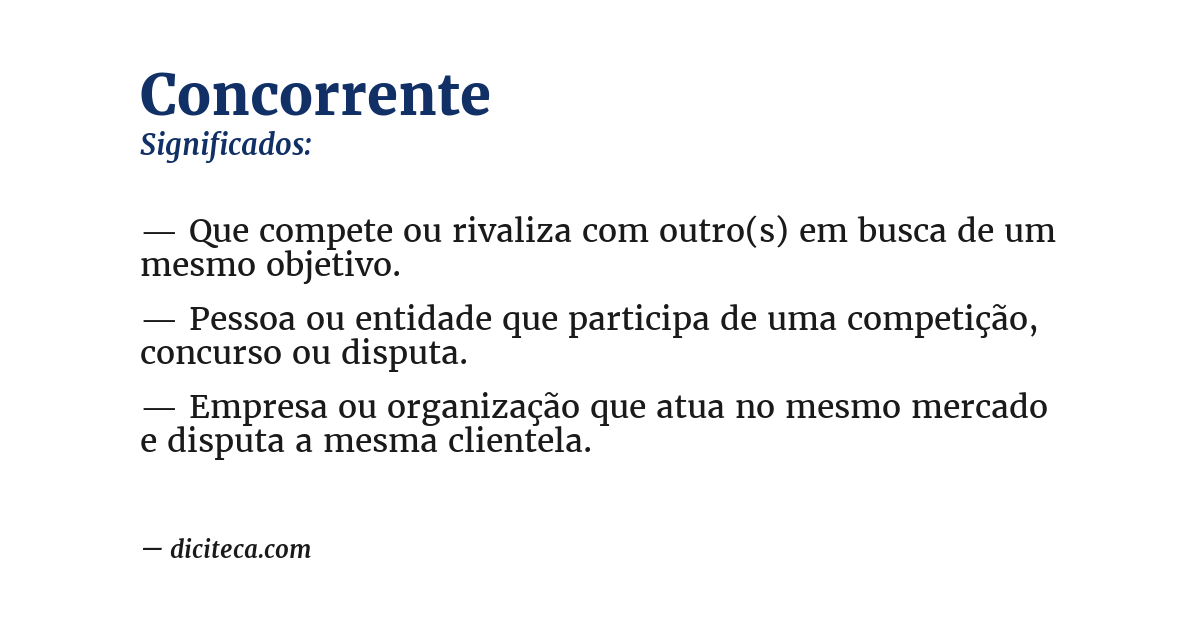 Significado de concorrente
