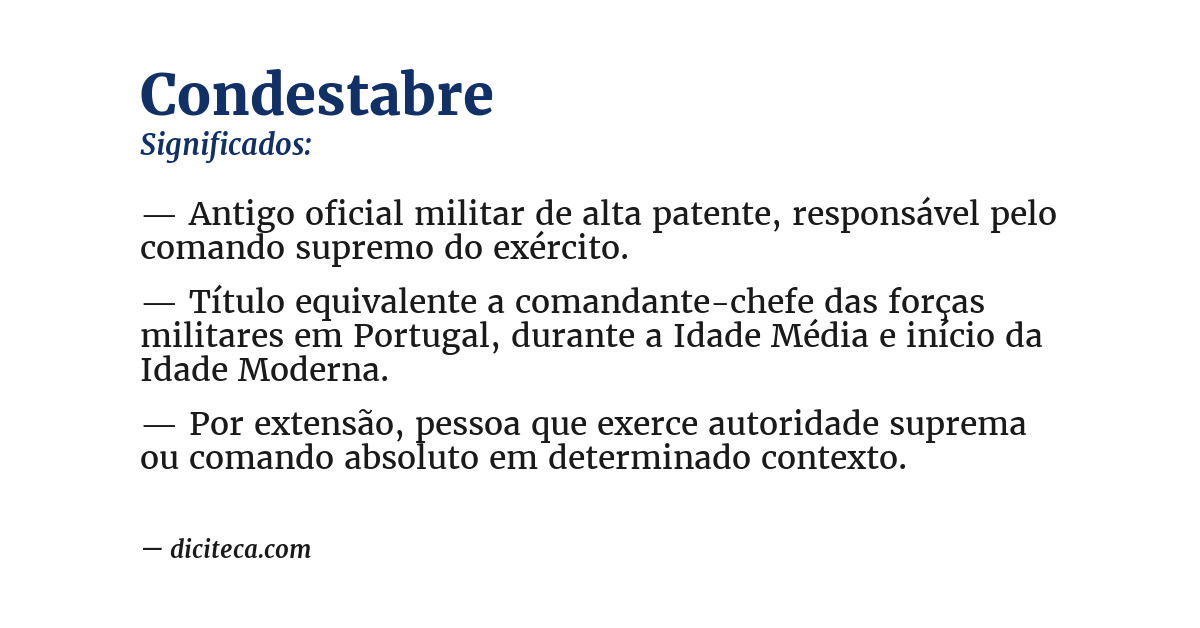 Significado de condestabre