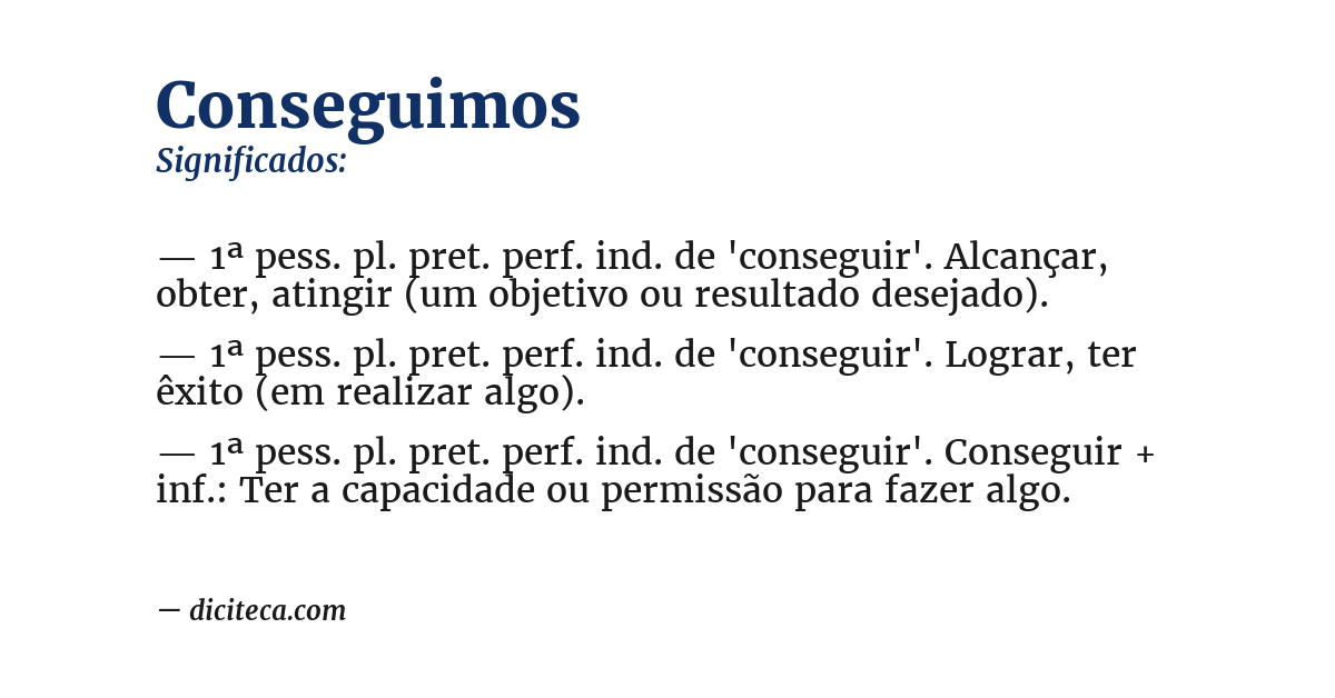 Significado de conseguimos